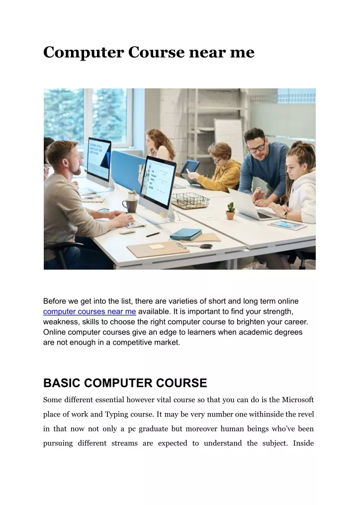 computer course near me