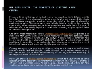 wellness center the benefits of visiting a well center