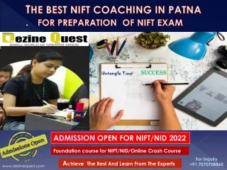 THE BEST NIFT COACHING IN PATNA & RANCHI PREPARATION  FOR NIFT EXAM