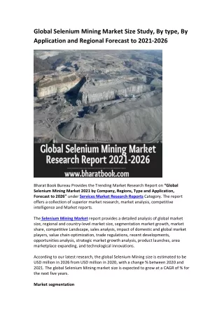 global selenium mining market size study by type