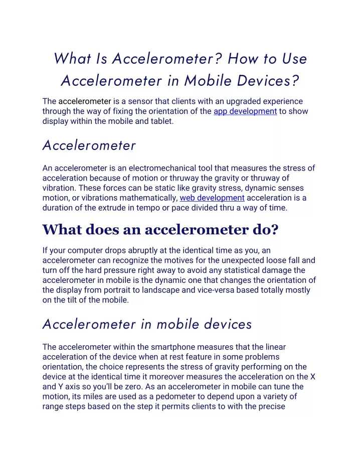 what is accelerometer how to use accelerometer