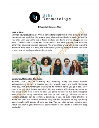 4 essential skincare tips