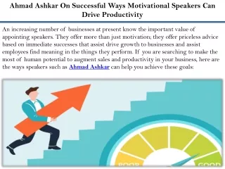 ahmad ashkar on successful ways motivational