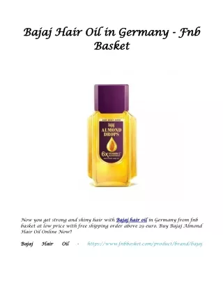 Bajaj Hair Oil in Germany - Fnb Basket