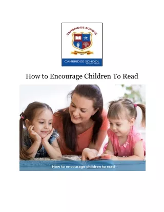 How to Encourage Children To Read