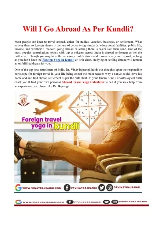 will i go abroad as per kundli