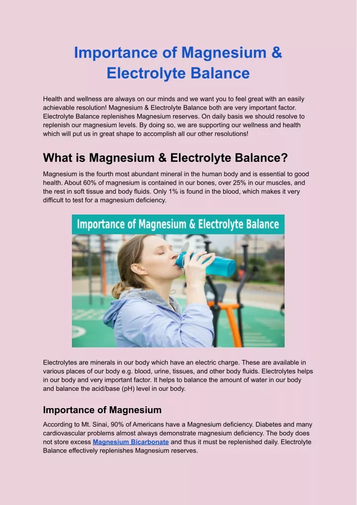 importance of magnesium electrolyte balance