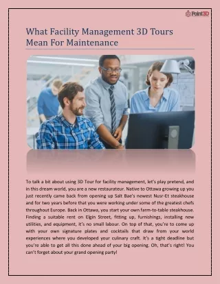 what facility management 3d tours mean