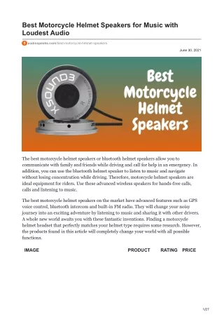 audiospeaks.com-Best Motorcycle Helmet Speakers for Music with Loudest Audio