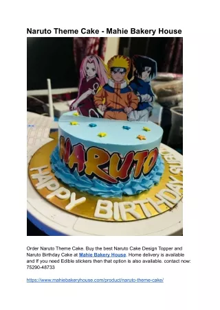 Naruto Theme Cake - Mahie Bakery House