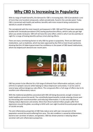 Why CBD Is Increasing In Popularity