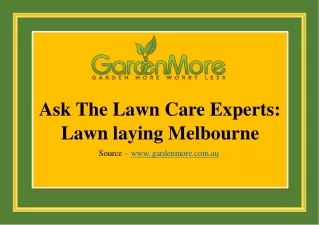 Ask The Lawn Care Experts: Lawn laying Melbourne