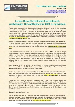 Lernen Sie auf Investment.Convention.at