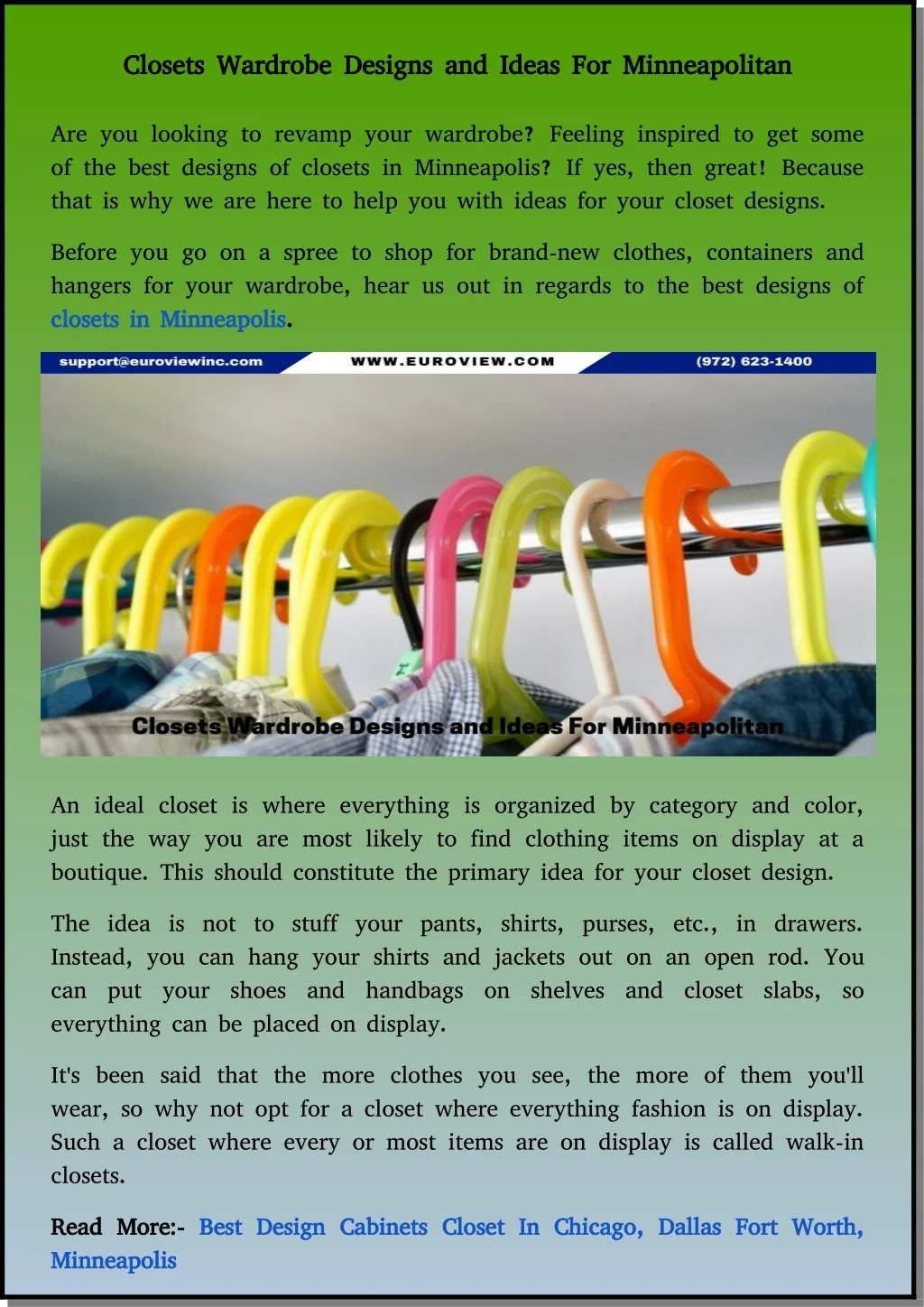PPT - wardrobe designs and Ideas for closets minneapolis PowerPoint ...