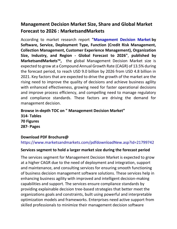 management decision market size share and global