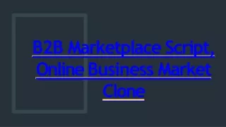 b2b marketplace script online business market