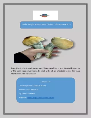 order magic mushrooms online