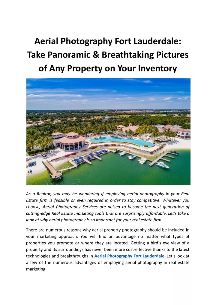 aerial photography fort lauderdale take panoramic