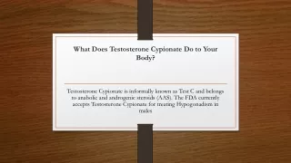 What Does Testosterone Cypionate Do to Your Body