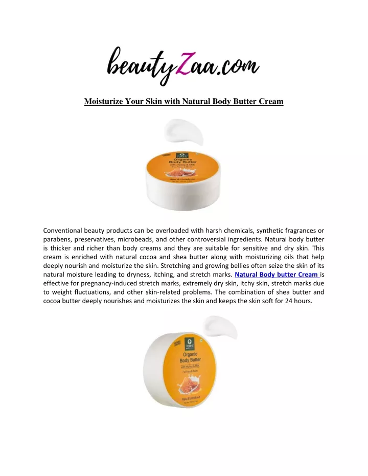 moisturize your skin with natural body butter