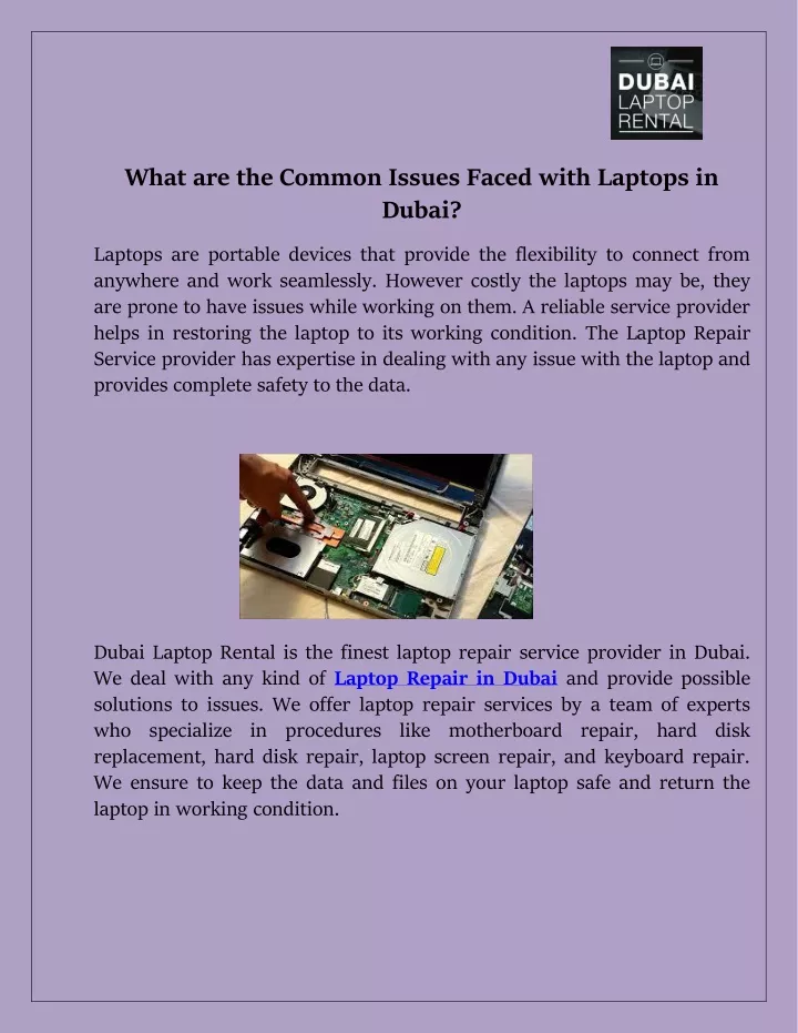 what are the common issues faced with laptops