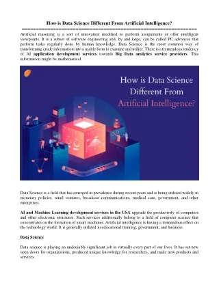 how is data science different from artificial