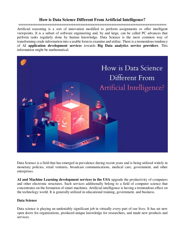 how is data science different from artificial