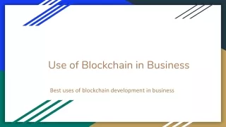 use of blockchain in business