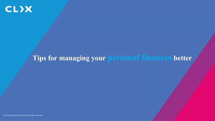 tips for managing your personal finances better