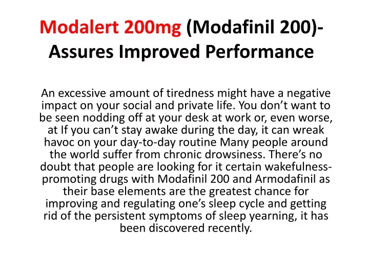 modalert 200mg modafinil 200 assures improved performance