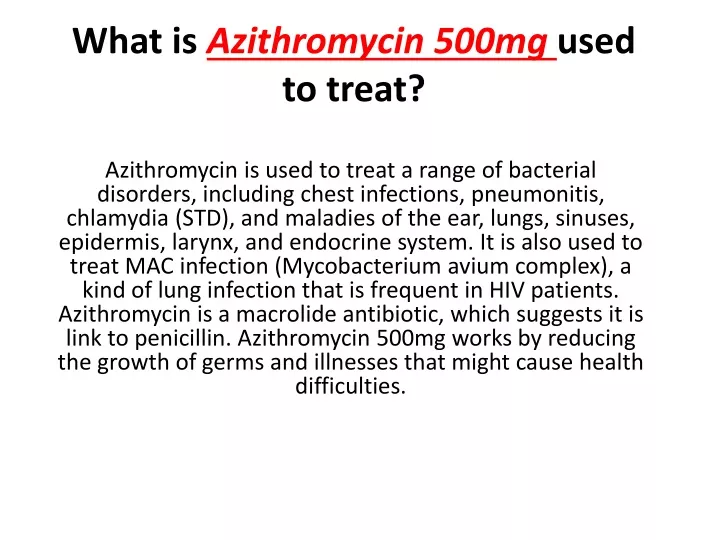 what is azithromycin 500mg used to treat