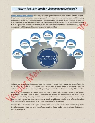 how to evaluate vendor management software