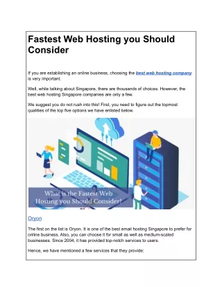 fastest web hosting you should consider
