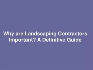 why are landscaping contractors important a definitive guide