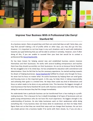 improve your business with a professional like