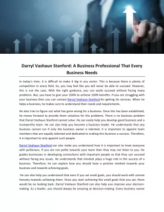 darryl vashaun stanford a business professional