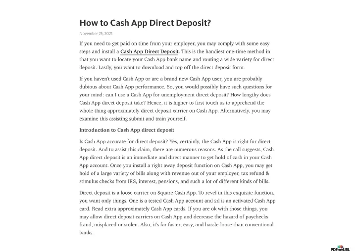 how to cash app direct deposit