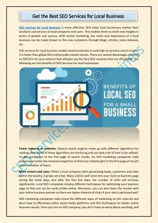 Get the Best SEO Services for Local Business
