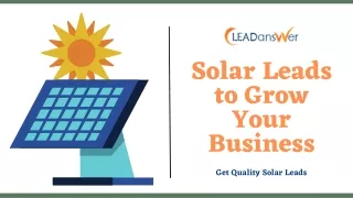 Solar Leads to Grow Your Business