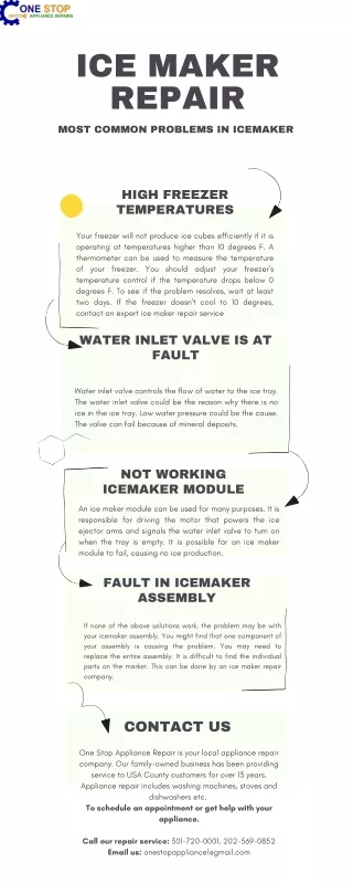Ice Maker Repair- Most Common Problems In Icemaker