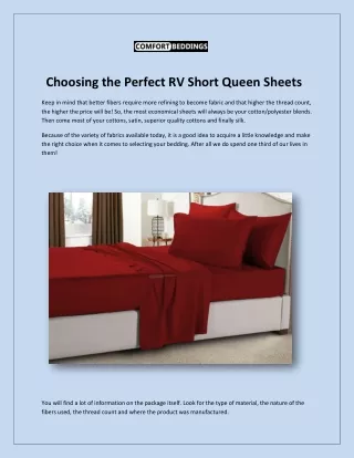 choosing the perfect rv short queen sheets