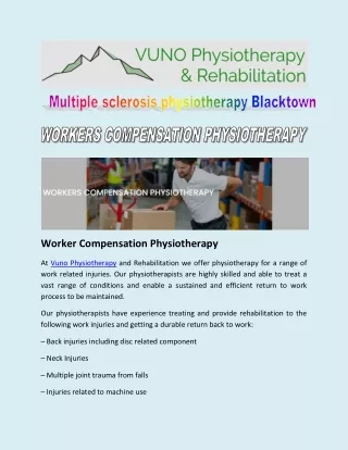 worker compensation physiotherapy