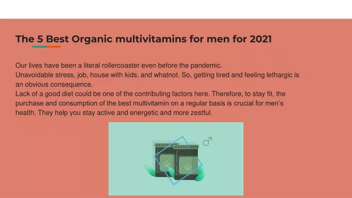 the 5 best organic multivitamins for men for 2021