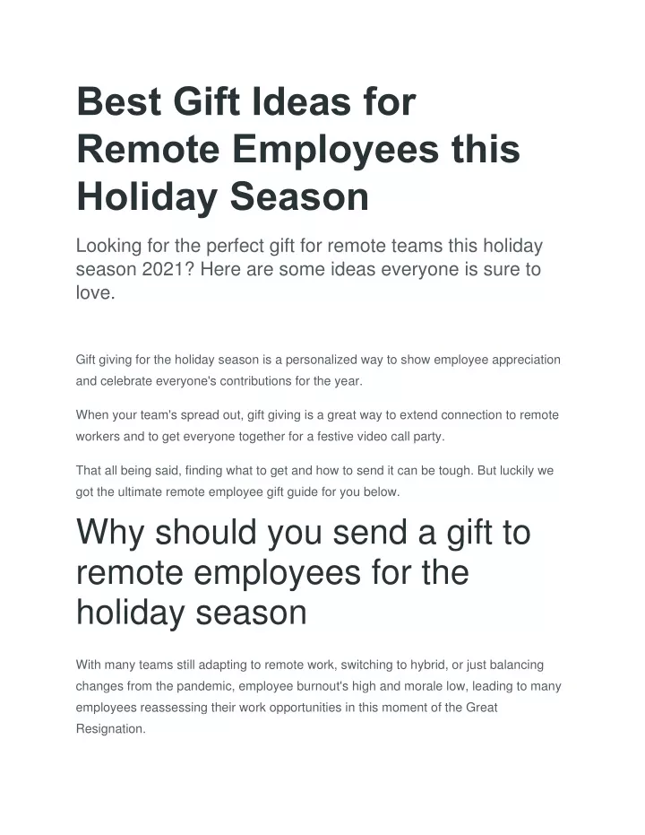 best gift ideas for remote employees this holiday
