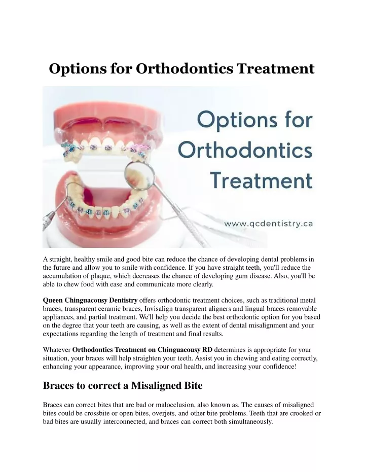 options for orthodontics treatment