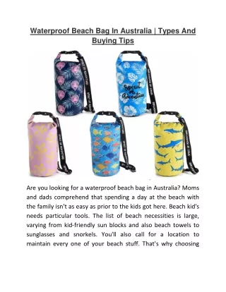 Waterproof Beach Bag In Australia - Types And Buying Tips
