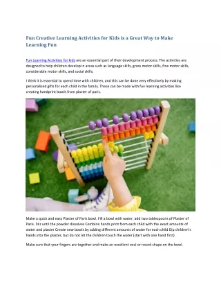 fun creative learning activities for kids