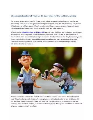 choosing educational toys for 15 year olds