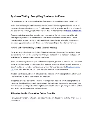 eyebrow tinting everything you need to know