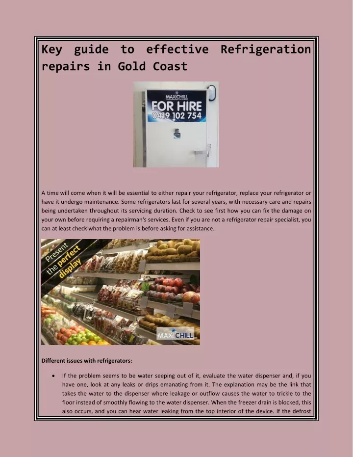 key guide to effective refrigeration repairs
